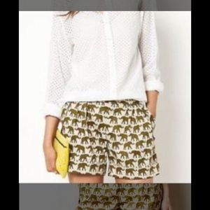 Anthropologie Cartonnier Elephant Print Shorts